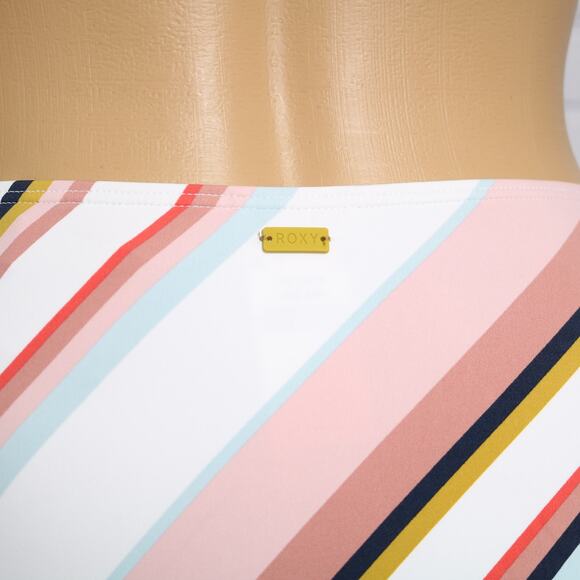 Roxy High Leg Bikini Bottoms Bright Stripe Beach Classics Multicolor Size S - Picture 5 of 12